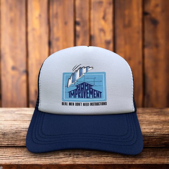 Home Improvement Tool Time Mens Trucker Hat Navy The Toolman Taylor 90s Sitcom - Picture 1 of 4